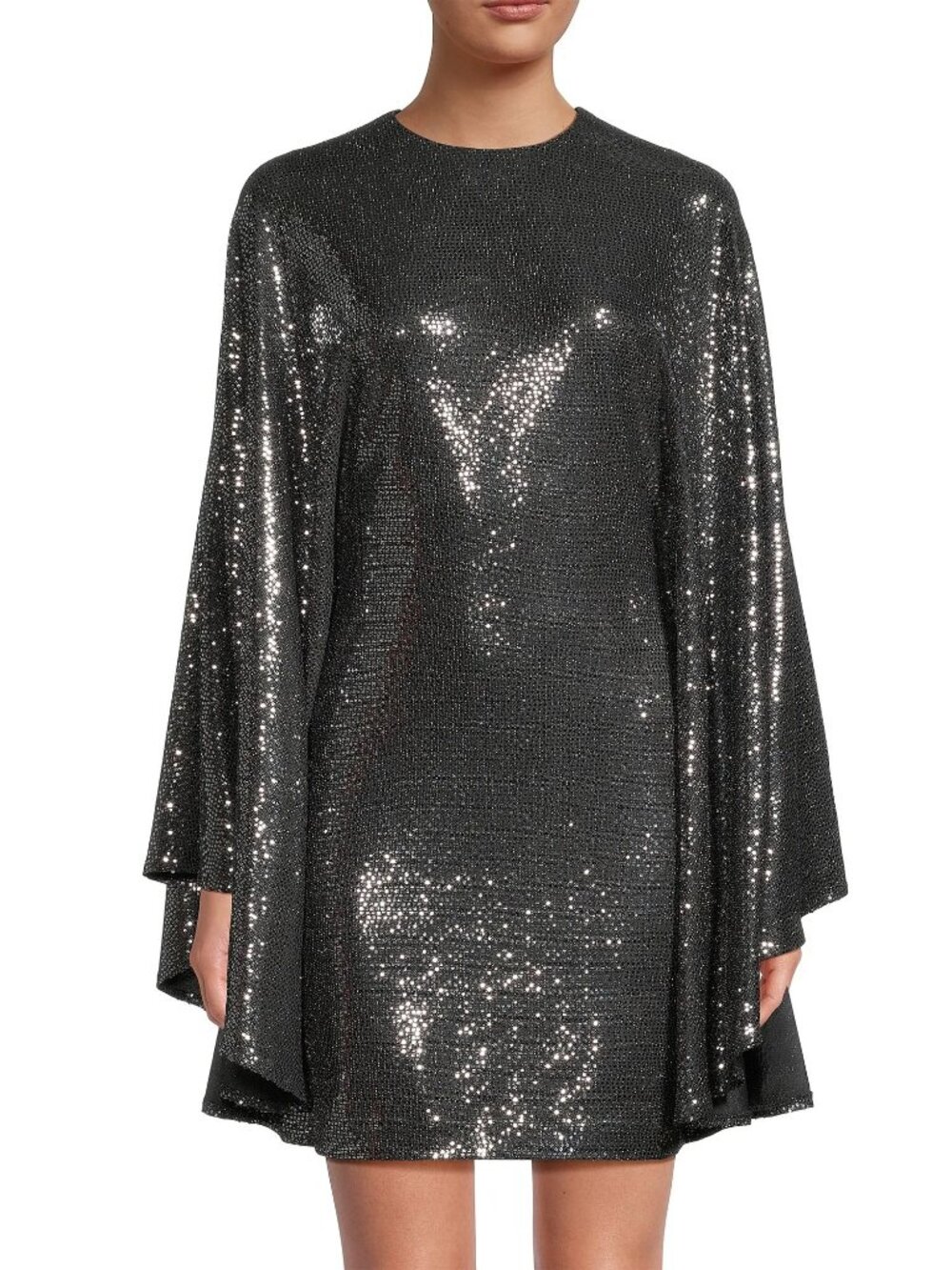One33 Social Shimmer Circle Minidress Silver Size 00 New With Tag - Picture 4 of 7